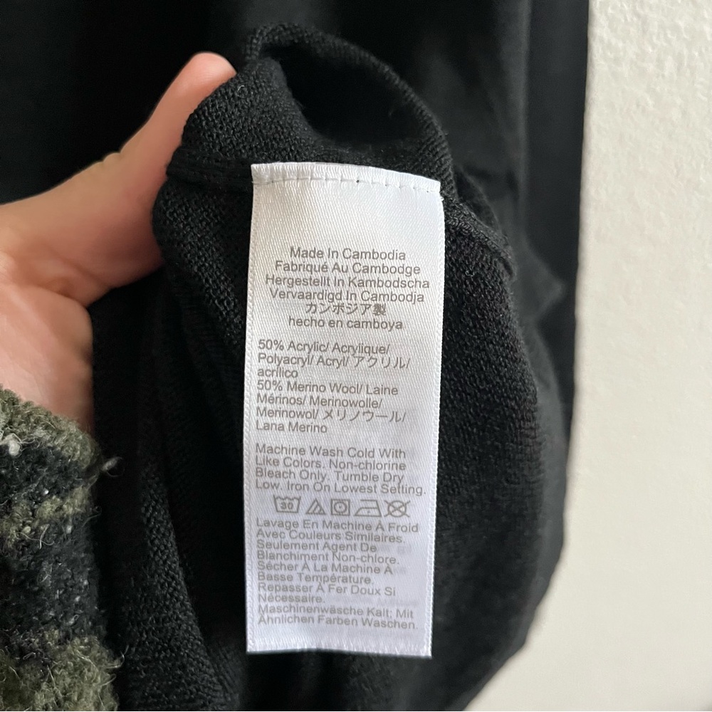 NWT J. Crew Merino wool-blend sweater-polo Black Woman’s XL - Picture 8 of 8